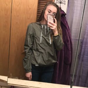 Zumiez green half zip windbreaker